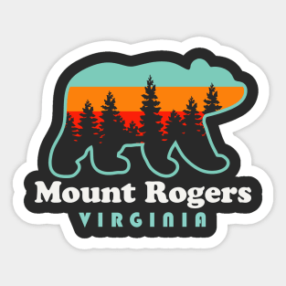 Mount Rogers Virginia Hiking Bear Sticker